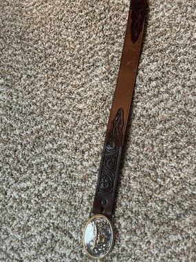 New 3D Belt Co.  Genuine Leather Brown Western  Belt for youth.  18